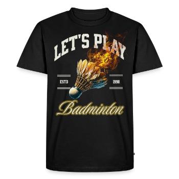 Badminton - Men's Premium Organic T-Shirt - black - Front - Nico (187cm)