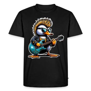 Duck Rock and Roll Guitarist - Men's Premium Organic T-Shirt - black - Front - Nico (187cm)