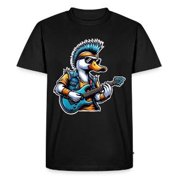 Duck Rock and Roll Guitarist - Men's Premium Organic T-Shirt - black - Front - Nico (187cm)