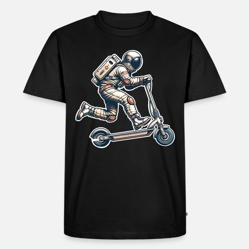 E-Scooter E-Roller Astronaut Scooter - Männer Premium Bio T-Shirt - Schwarz