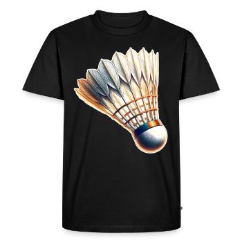 Badminton - T-shirt Premium bio Homme - noir - Devant - Nico (187cm)