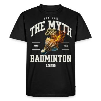 Badminton - Men's Premium Organic T-Shirt - black - Front - Nico (187cm)