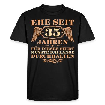 35. Hochzeitstag Leinwandhochzeit Geschenkidee - Männer Premium Bio T-Shirt - Schwarz - Vorne - Nico (187cm)