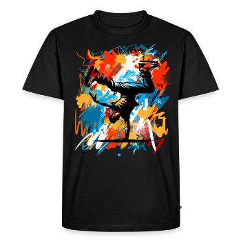 Breakdancing - Men's Premium Organic T-Shirt - black - Front - Nico (187cm)