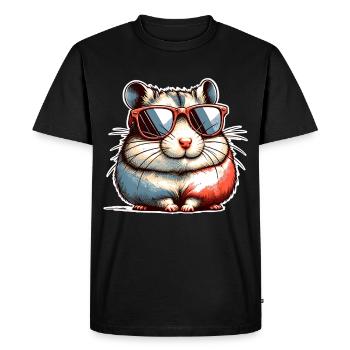 Hamster - Men's Premium Organic T-Shirt - black - Front - Nico (187cm)