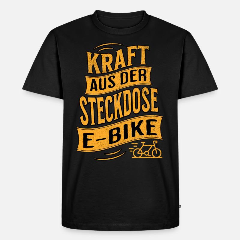 E-Bike E-Biker - Männer Premium Bio T-Shirt - Schwarz