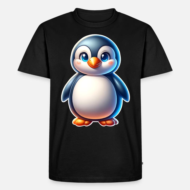 Pinguin - Männer Premium Bio T-Shirt - Schwarz