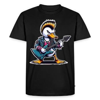 Duck Rock and Roll Guitarist - Men's Premium Organic T-Shirt - black - Front - Nico (187cm)