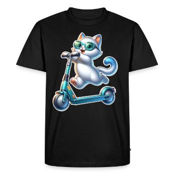 E-Scooter E-Scooter Cat Scooter - Men's Premium Organic T-Shirt - black - Front - Nico (187cm)