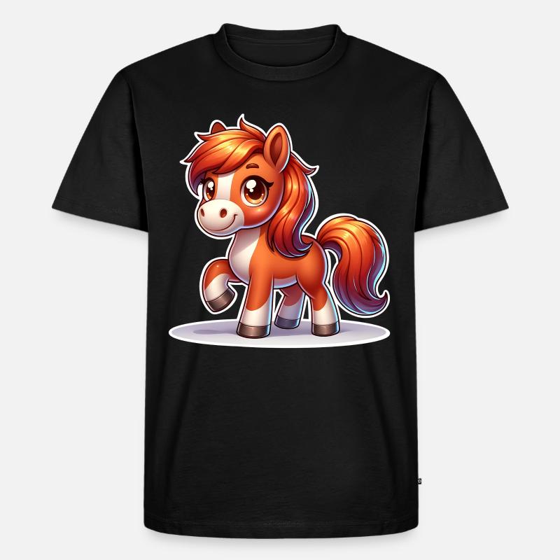 Pferd - Männer Premium Bio T-Shirt - Schwarz