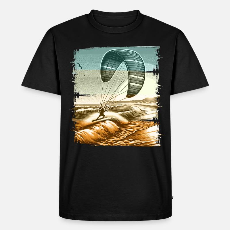 Kitesurfen Kitesurfer Kiteboard - Männer Premium Bio T-Shirt - Schwarz