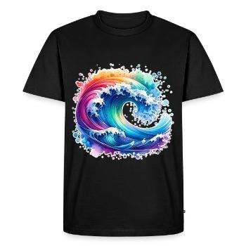 Vague - T-shirt Premium bio Homme - noir - Devant - Nico (187cm)