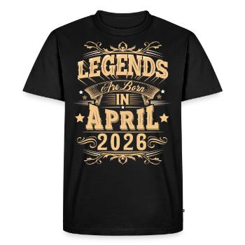 April 2026 birthday legend - Men's Premium Organic T-Shirt - black - Front - Nico (187cm)