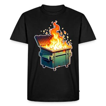 Brûler une poubelle - T-shirt Premium bio Homme - noir - Devant - Nico (187cm)