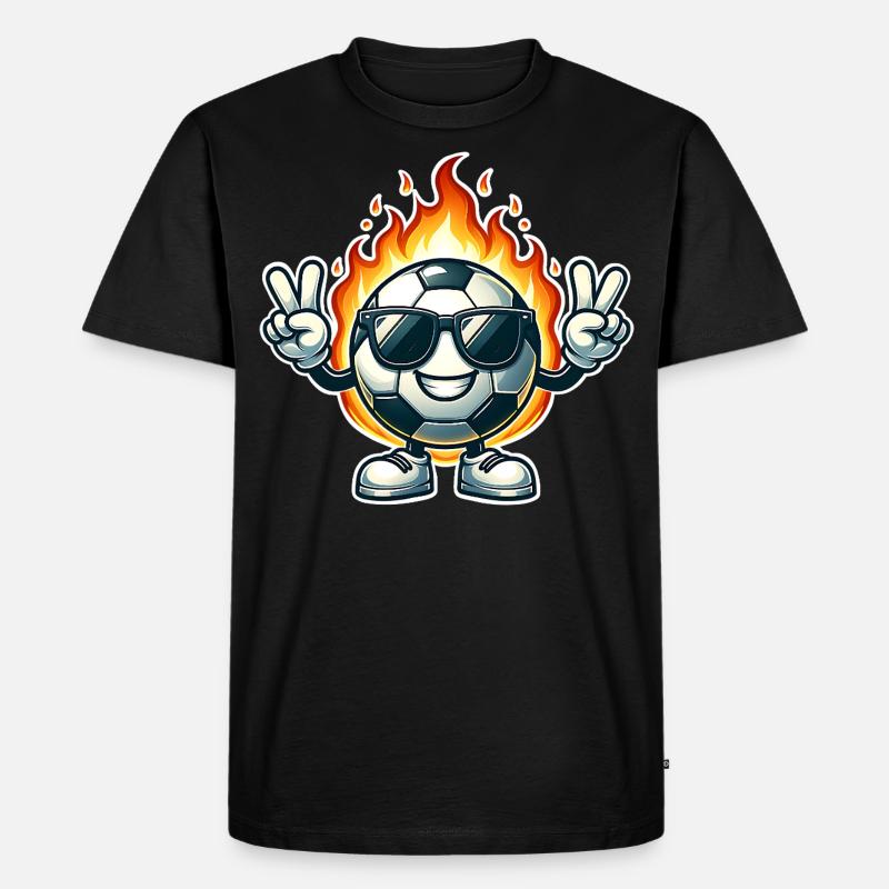 Fußball - Männer Premium Bio T-Shirt - Schwarz