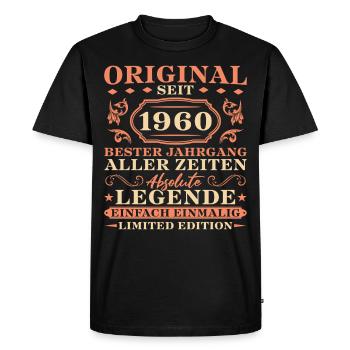 Original seit 1960 Jahrgang Geburtstag - Männer Premium Bio T-Shirt - Schwarz - Vorne - Nico (187cm)