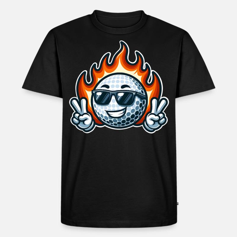 Golf - Männer Premium Bio T-Shirt - Schwarz