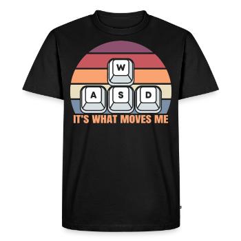 WASD It s What Moves Me - Men's Premium Organic T-Shirt - black - Front - Nico (187cm)