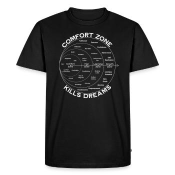 La zone de confort tue les rêves Dicton motivant - T-shirt Premium bio Homme - noir - Devant - Nico (187cm)
