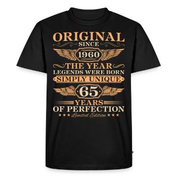 65. Geburtstag – Jahrgang 1960 Geschenkidee - Männer Premium Bio T-Shirt - Schwarz - Vorne - Nico (187cm)