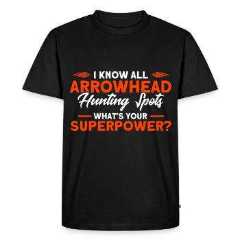 Flint Arrowhead Hunter Artifact Gift - Men's Premium Organic T-Shirt - black - Front - Nico (187cm)