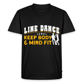Line Dance Dancer Dance Groupe cowboy Western Dancing - T-shirt Premium bio Homme - noir - Devant - Nico (187cm)