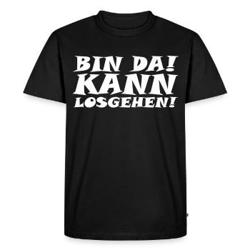 I'm there! - Let's go! - Men's Premium Organic T-Shirt - black - Front - Nico (187cm)