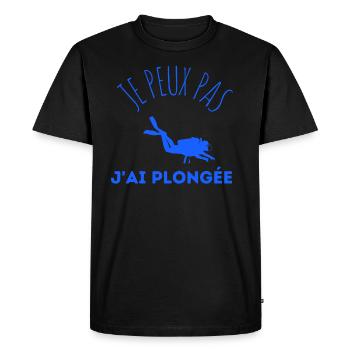 JE PEUX PAS JAI PLONGÉE idée cadeau et tshirt - T-shirt Premium bio Homme - noir - Devant - Nico (187cm)