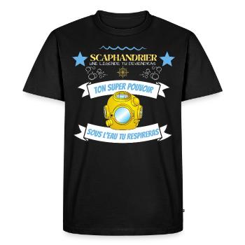 scaphandrier légende idée cadeau et tshirt - T-shirt Premium bio Homme - noir - Devant - Nico (187cm)