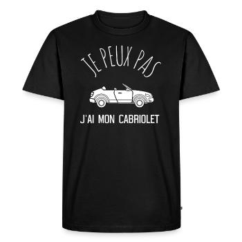 JE PEUX PAS JAI MON CABRIOLET idée cadeau tshirt - T-shirt Premium bio Homme - noir - Devant - Nico (187cm)