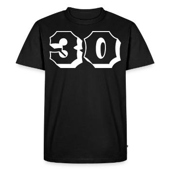 30 Years Number 30 Anniversary - Men's Premium Organic T-Shirt - black - Front - Nico (187cm)