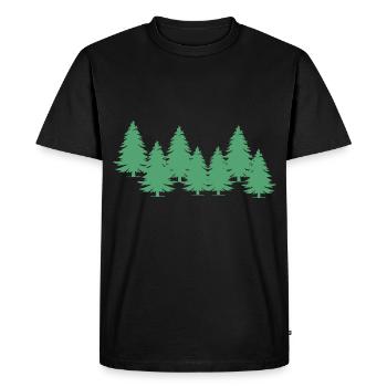 Arbres verts - T-shirt Premium bio Homme - noir - Devant - Nico (187cm)