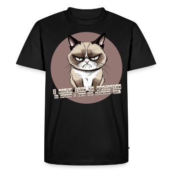 Apologize to anyone I have not offended yet cat - Men's Premium Organic T-Shirt - black - Front - Nico (187cm)