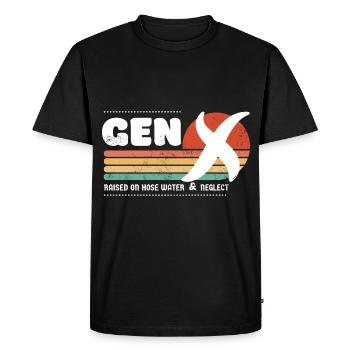 Gen X sunset - Blanc - T-shirt Premium bio Homme - noir - Devant - Nico (187cm)
