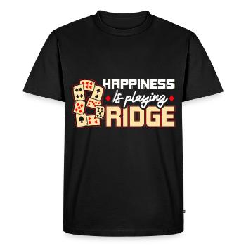 Being happy means playing bridge - Men's Premium Organic T-Shirt - black - Front - Nico (187cm)