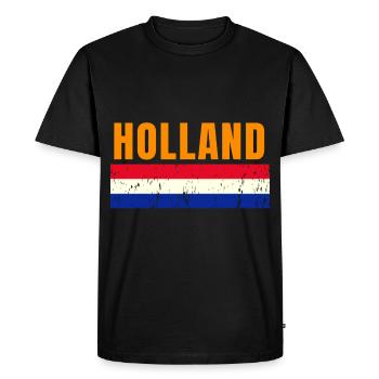 Holland Flag English - Men's Premium Organic T-Shirt - black - Front - Nico (187cm)