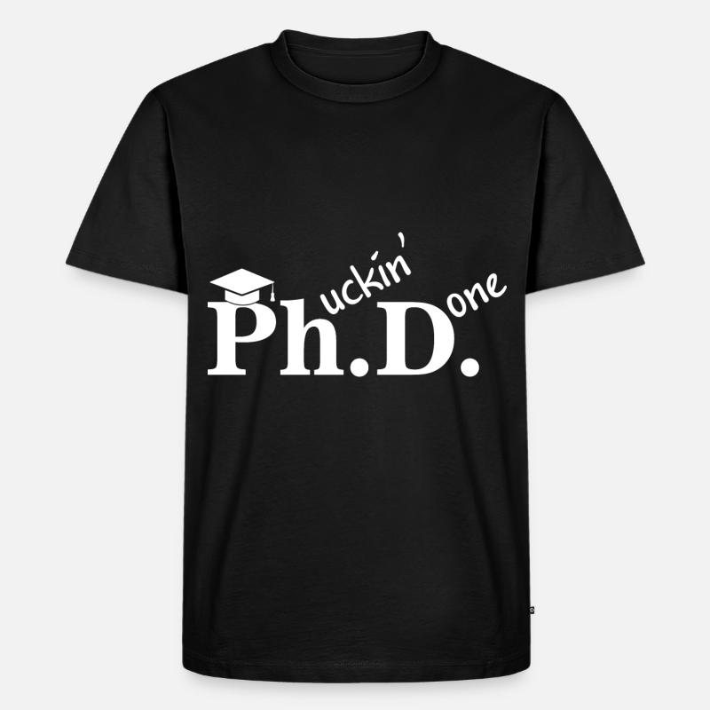 Phd Abschlussfeier Student Geschenk Dissertation - Männer Premium Bio T-Shirt - Schwarz