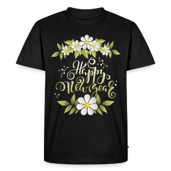 Vœux du Nouvel An, Bonne Année - T-shirt Premium bio Homme - noir - Devant - Nico (187cm)