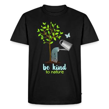 Conservation de la nature, arbre et arrosoir, protection de l’environnement - T-shirt Premium bio Homme - noir - Devant - Nico (187cm)