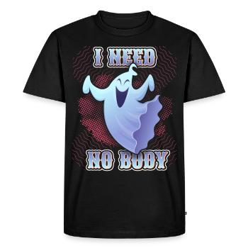 Funny Ghost, Saying Halloween Comic Book Style - Men's Premium Organic T-Shirt - black - Front - Nico (187cm)