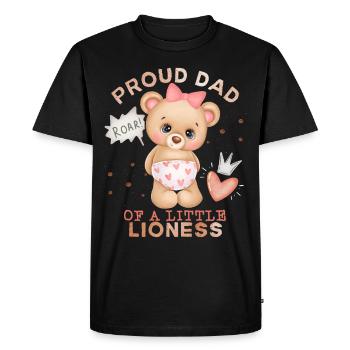 Dad-Daddy, Dad-Daddy, Lion-Dad Baby-Girl Saying - Men's Premium Organic T-Shirt - black - Front - Nico (187cm)