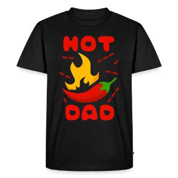Papa-Papa Fête des Pères, dicton drôle, papa chaud - T-shirt Premium bio Homme - noir - Devant - Nico (187cm)
