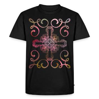 Croix chrétienne, style vintage, Jésus-Christ - T-shirt Premium bio Homme - noir - Devant - Nico (187cm)