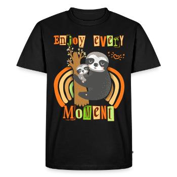 Sloth Sloth, Mama Sloth, Saying Mother's Day - Men's Premium Organic T-Shirt - black - Front - Nico (187cm)