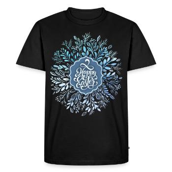 Happy Easter, Easter wreath, watercolor, calligraphy - Men's Premium Organic T-Shirt - black - Front - Nico (187cm)