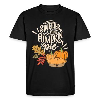 Tarte à la citrouille, tarte à la citrouille, dicton de Thanksgiving - T-shirt Premium bio Homme - noir - Devant - Nico (187cm)