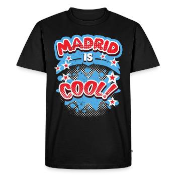 Madrid Espagne, dire Madrid-est-cool - T-shirt Premium bio Homme - noir - Devant - Nico (187cm)