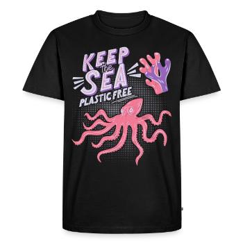 Océan, Mer, Poulpe, Conservation marine - T-shirt Premium bio Homme - noir - Devant - Nico (187cm)