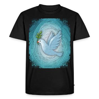 Peace Dove of Peace Peace Symbol Peace Symbol - Men's Premium Organic T-Shirt - black - Front - Nico (187cm)