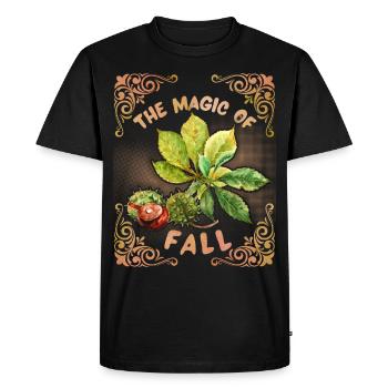 Autumn, Fall, Autumn, Chestnut leaves, Chestnut leaves - Men's Premium Organic T-Shirt - black - Front - Nico (187cm)